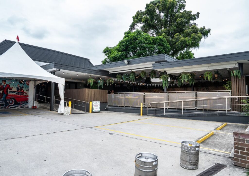 Guest parking area at Camden Hotel NSW with convenient on-site access to accommodation, dining, and hotel facilities.